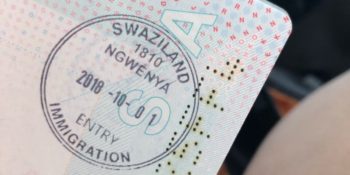 Visum Swaziland in paspoort