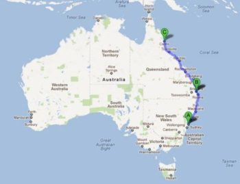 Australie route Oostkust