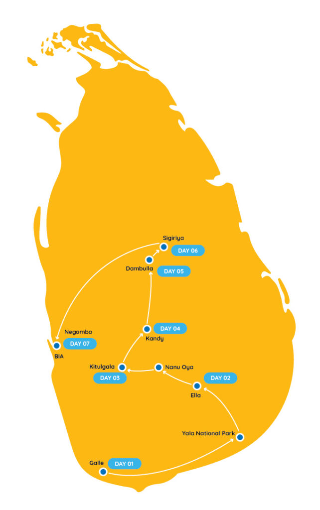 Sri Lanka Tour Map